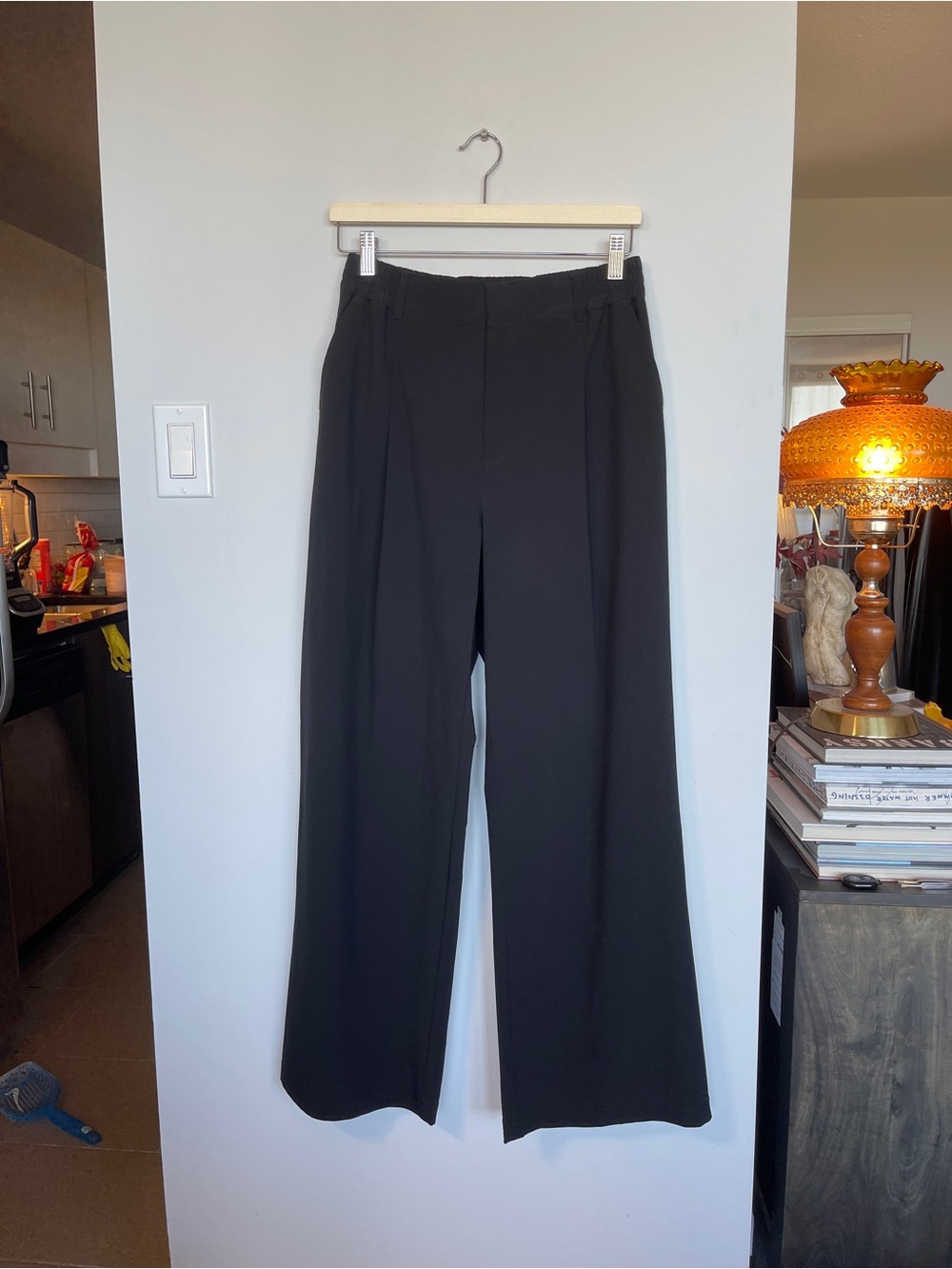 ALO Yoga Black Wide-Leg High-Rise Pants Size Small